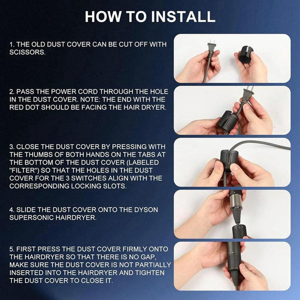 Parallel 1 Sets Of Open Design Outer Filter Cover For Hd01 / Hd03 Hd08 Hd15 Hair Dryer Black Hair Dryers
