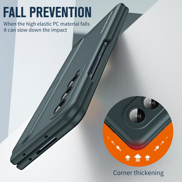 For Samsung Galaxy Z Fold4 5G 2 In 1 Detachable Folding Case With Holder & Pen Slot Grey Green Cases Covers & Skins