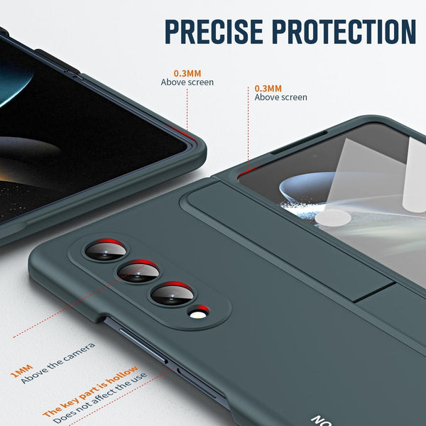 For Samsung Galaxy Z Fold4 5G 2 In 1 Detachable Folding Case With Holder & Pen Slot Grey Green Cases Covers & Skins