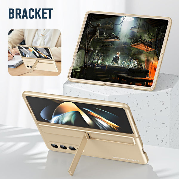 For Samsung Galaxy Z Fold4 5G 2 In 1 Detachable Folding Case With Holder & Pen Slot Grey Green Cases Covers & Skins