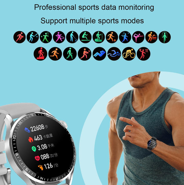1.32 Inch Heart Rate Detection Smart Watch Silver + Steel Smart Watches