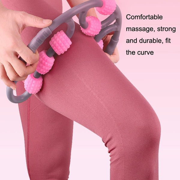 8 Round Yoga Leg Massager Ring Shaped Roller For Training Pink Massagers