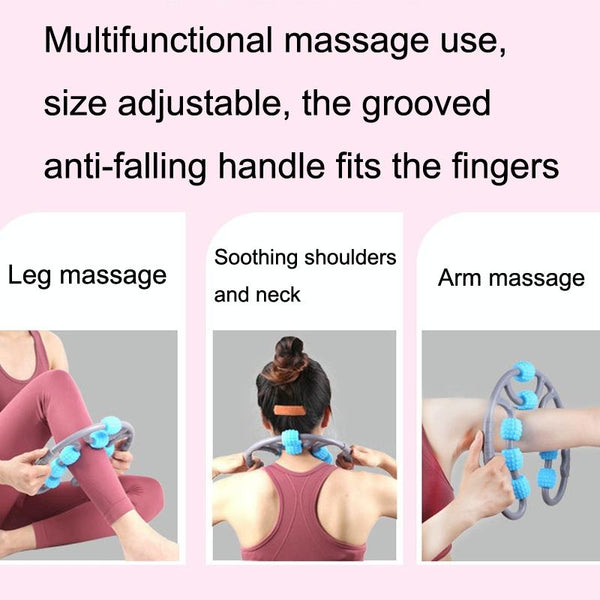 8 Round Yoga Leg Massager Ring Shaped Roller For Training Pink Massagers