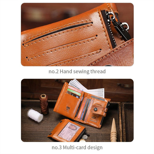 Rfid Protected Cowhide Wallet Secure & Stylish Coffee Wallets