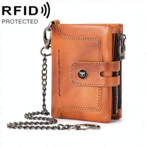 Rfid Protected Cowhide Wallet Secure & Stylish Coffee Wallets