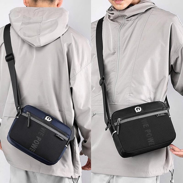Men Nylon Crossbody Satchel For Outdoor Use Grey Bags
