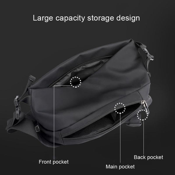 Men Casual Shoulder Bag Chest Pack For On The Go Convenience Black Bags