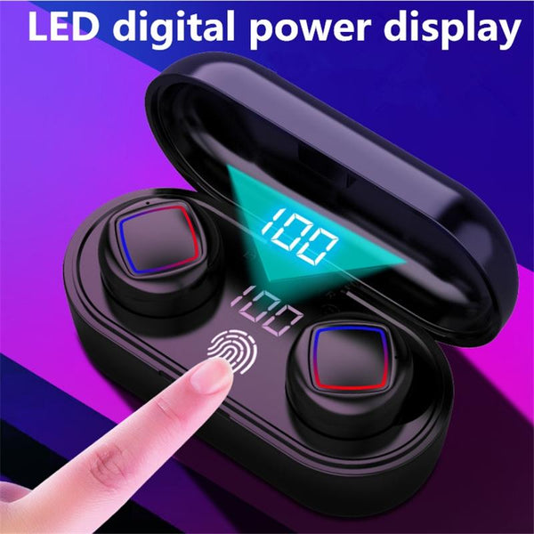 Wireless Fingerprint Touch With Led Display And Charging Case White Earbuds