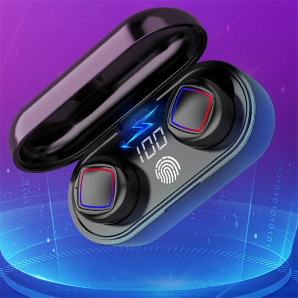 Wireless Fingerprint Touch With Led Display And Charging Case White Earbuds