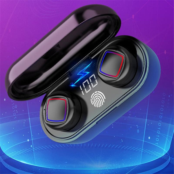 Wireless Fingerprint Touch With Led Display And Charging Case White Earbuds