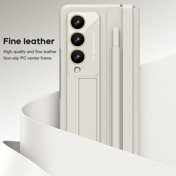 For Samsung Galaxy Z Fold4 5G Phone Case With Pen Slots Full Coverage Black Other Mobile Accessories