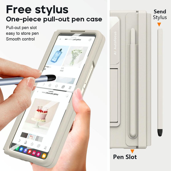 For Samsung Galaxy Z Fold4 5G Phone Case With Pen Slots Full Coverage Black Other Mobile Accessories