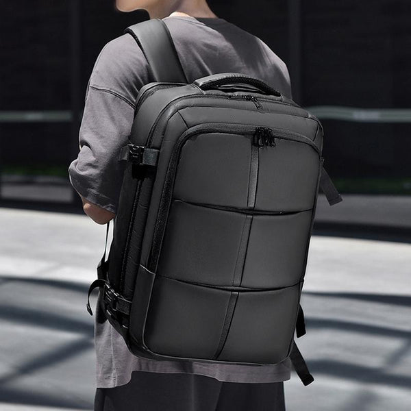 Large Capacity Expandable Business Backpack Black Backpacks