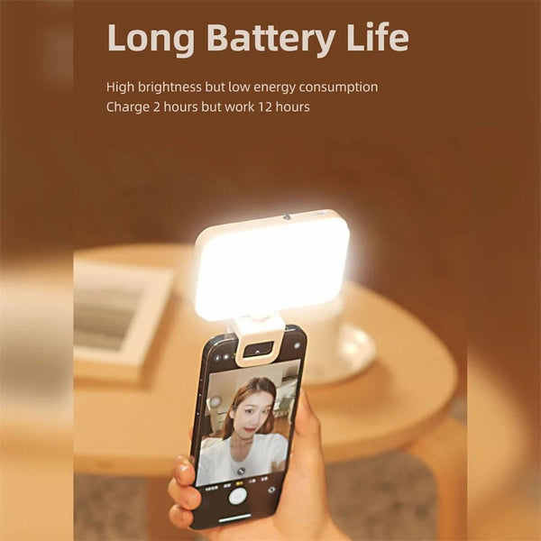 Rechargeable Clip On Selfie Light With 66 Leds 3 Modes For Phone Laptop Tablet Black Selfie Lights