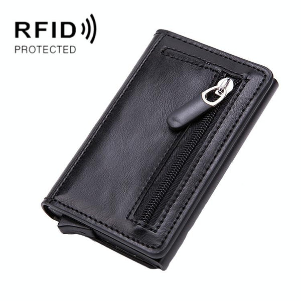 Stainless Steel Rfid Credit Card Holder Compact Design Black Business Card Holders