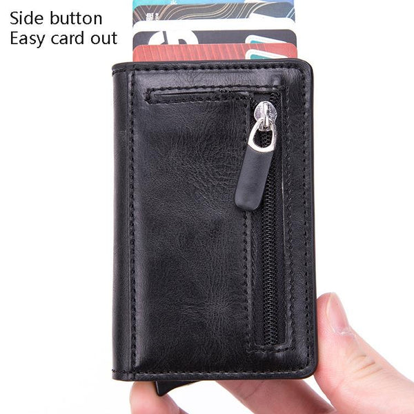 Stainless Steel Rfid Credit Card Holder Compact Design Black Business Card Holders