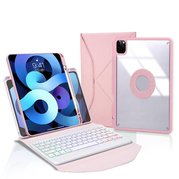 Bluetooth Keyboard Leather Case For Ipad Pro 11 Backlit With Pen Slot Pink Keyboards