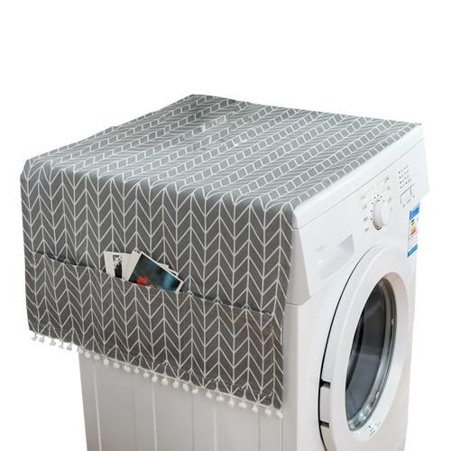 Kitchen Refrigerator And Washing Machine Dustproof Cover 55X130cm Gray Triangle Washing Machines