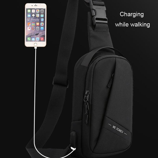 Oxford Cloth Chest Bag Shoulder Messenger Grey Bags