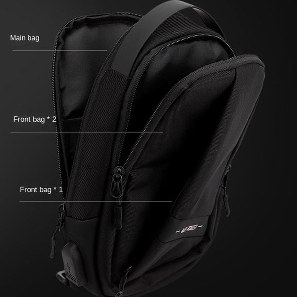 Oxford Cloth Chest Bag Shoulder Messenger Grey Bags