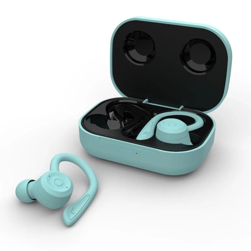 Waterproof T20 Tws Bluetooth Earphones With Charging Box And Noise Cancelling Hooks Earbuds