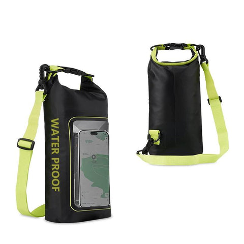 2 In 1 Waterproof Crossbody Phone Bag For Outdoor Cycling Swimming 2L Capacity Black Green Other Mobile Accessories