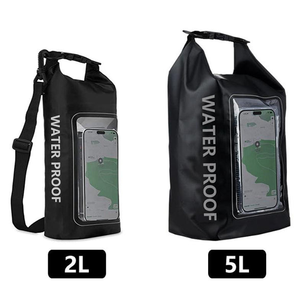 2 In 1 Waterproof Crossbody Phone Bag For Outdoor Cycling Swimming 2L Capacity Black Green Other Mobile Accessories