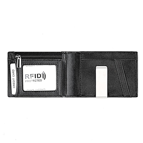 Leather Rfid Wallet With Front Pocket Black Wallets