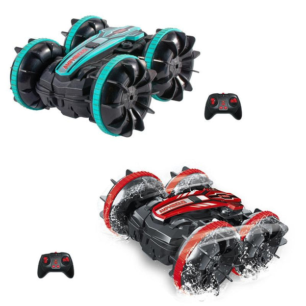 Amphibious Stunt Rc Car Double Sided Rolling 2.4G Electric Kids' Toy Green Remote Controlled Toys