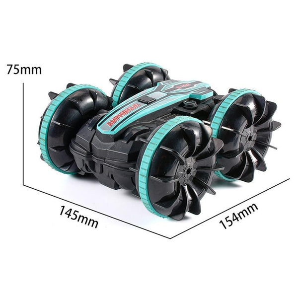 Amphibious Stunt Rc Car Double Sided Rolling 2.4G Electric Kids' Toy Green Remote Controlled Toys