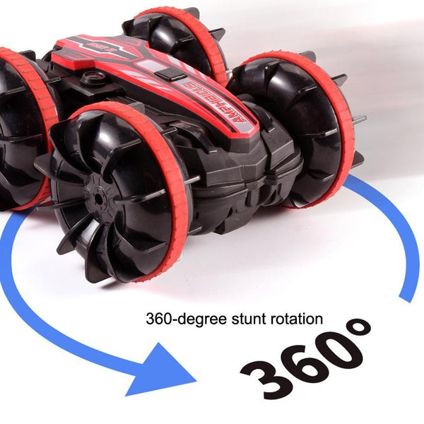 Amphibious Stunt Rc Car Double Sided Rolling 2.4G Electric Kids' Toy Green Remote Controlled Toys