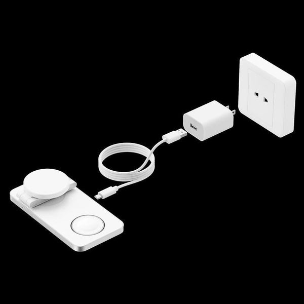 3 In 1 Magnetic Wireless Charging Dock For Apple Devices White Chargers & Charging Docks