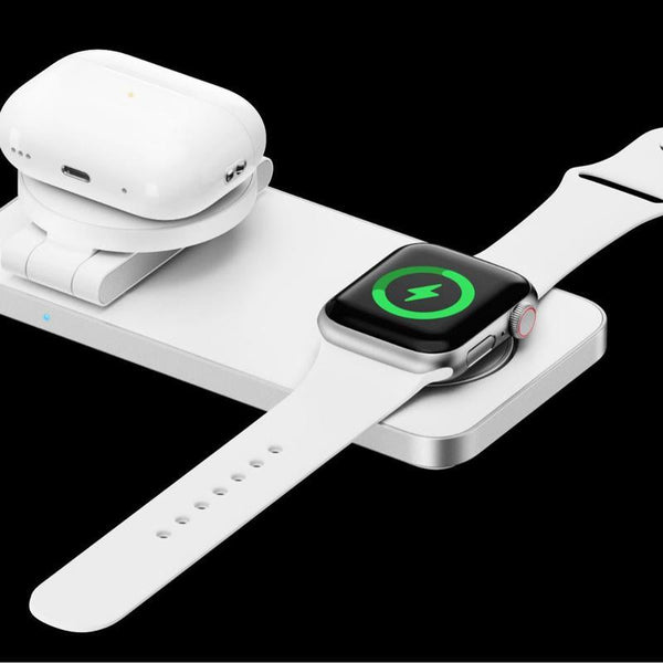 3 In 1 Magnetic Wireless Charging Dock For Apple Devices White Chargers & Charging Docks