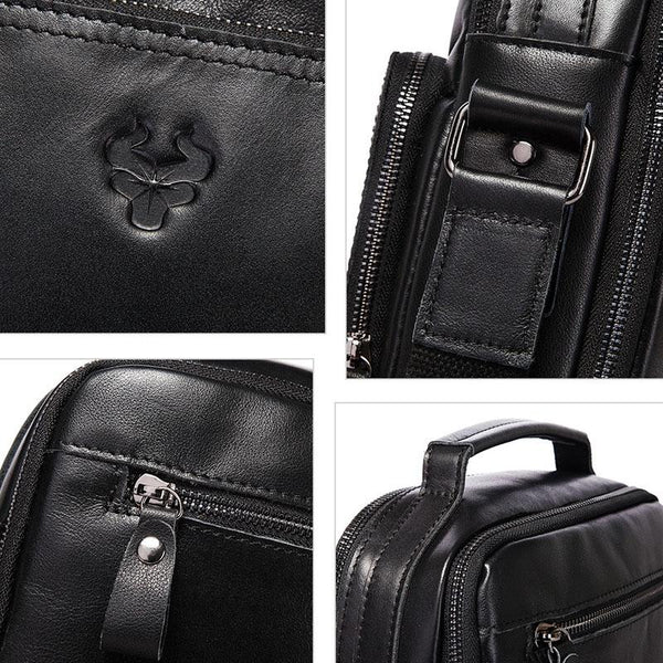 Leather Men Shoulder Bag Mh573 Black Bags