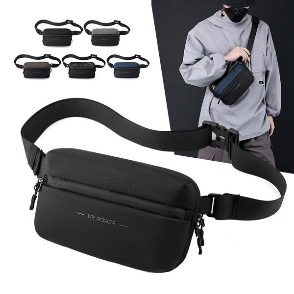 Minimalist Men Chest Bag Outdoor Travel Waist With Shoulder Strap Black Waist Packs & Bags