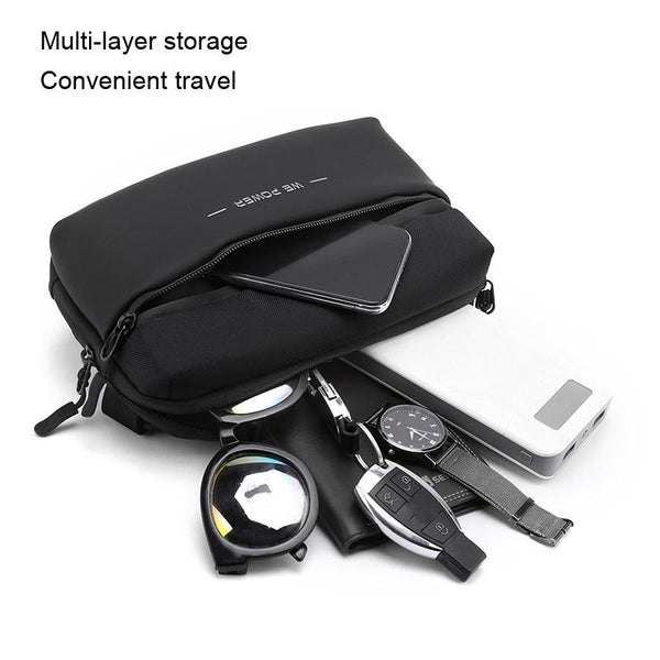 Minimalist Men Chest Bag Outdoor Travel Waist With Shoulder Strap Black Waist Packs & Bags