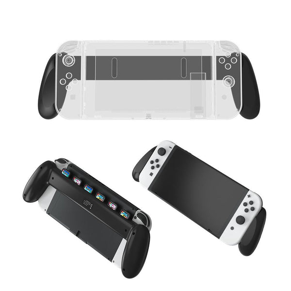 Oled Switch Handle With Game Card Storage Compact Design Black Bags Skins & Travel Cases