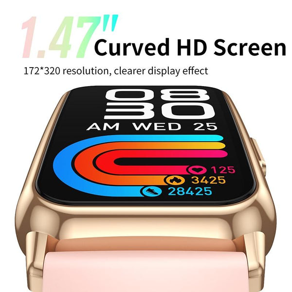 1.47 Inch Waterproof Smart Watch Heart Rate & Blood Pressure Support Pink Smart Watches