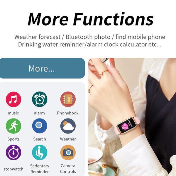 1.47 Inch Waterproof Smart Watch Heart Rate & Blood Pressure Support Pink Smart Watches