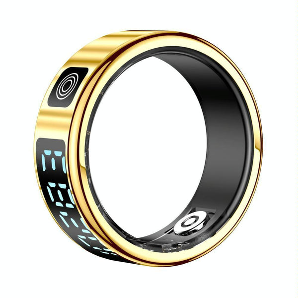 Smart Ring Size 8 Hand Gestures Control Health Monitoring Sports Modes Gold Activity Trackers