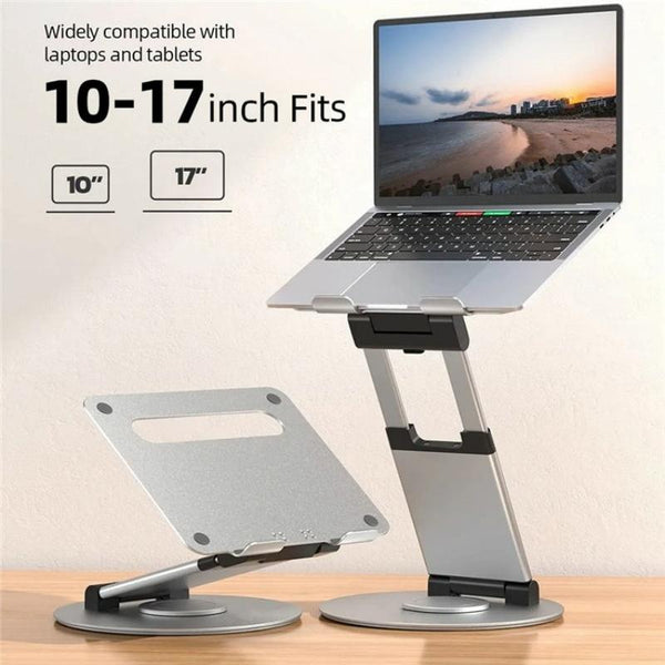 360 Degree Rotating Laptop Stand For 10 17 Inch Devices Grey Stands Holders & Car Mounts