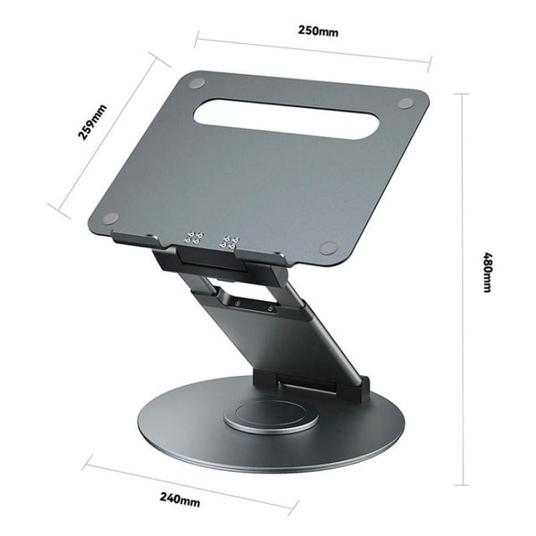 360 Degree Rotating Laptop Stand For 10 17 Inch Devices Grey Stands Holders & Car Mounts