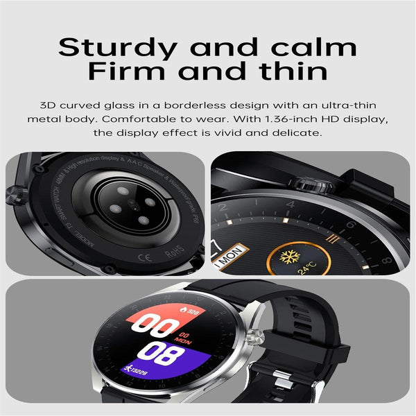 Waterproof Silicone Smartwatch With Colour Display Silver Smart Watches