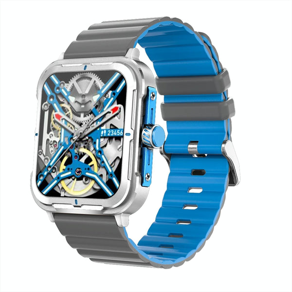 1.9 Inch Tft Square Screen Smart Watch Supports Blood Pressure Monitoring Grey Blue Smart Watches