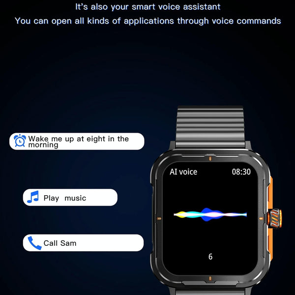 1.9 Inch Tft Square Screen Smart Watch Supports Blood Pressure Monitoring Grey Blue Smart Watches