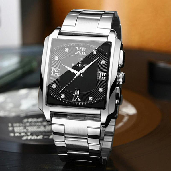 Waterproof Men Quartz Watch Rectangular Outdoor Design Full Gold Black Watches