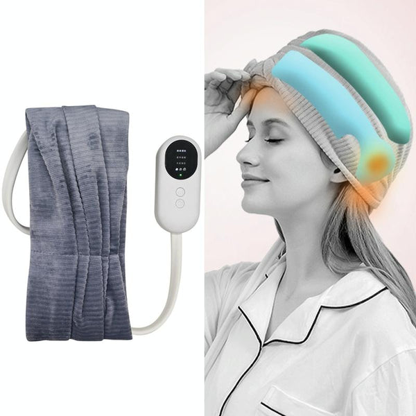 Air Wave Head Massager With Heating & Airbag Compression Grey Massagers