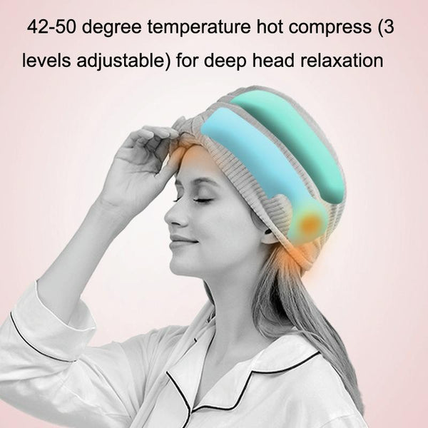 Air Wave Head Massager With Heating & Airbag Compression Grey Massagers