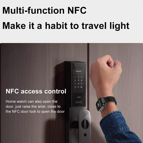 2.01 Inch Bluetooth Earphone Smart Watch With Nfc & Steel Strap Space Grey Smart Watches