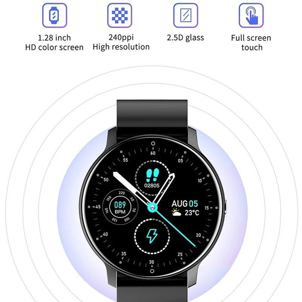 Smart Watch With Heart / Bp Oxygen Sleep Monitoring Ip67 Waterproof Blue Smart Watches